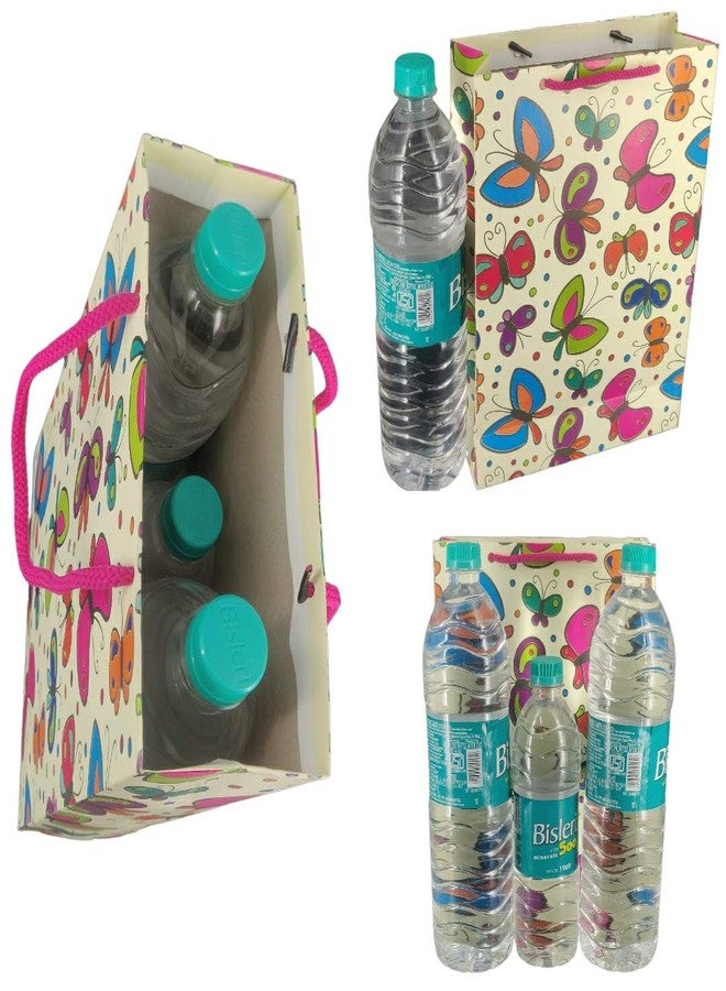 ارو أكياس ورقية بتصميم فراشة وسهم، أكياس هدايا مثالية للهدايا، وحفلات الزفاف، وأعياد الميلاد، وهدايا الأعياد (28 سم × 20 سم × 7.5 سم، عبوة من 20 كيسًا)، متعددة الألوان - Image 4